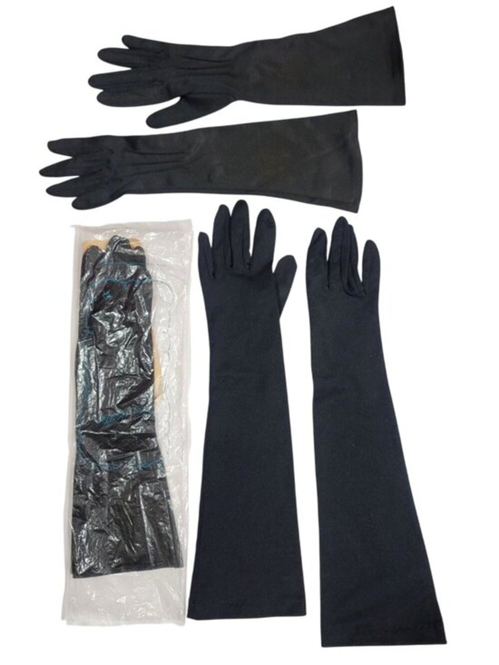 Vintage Van Raalte Long Black Gloves Lot Of 3 Elegant
